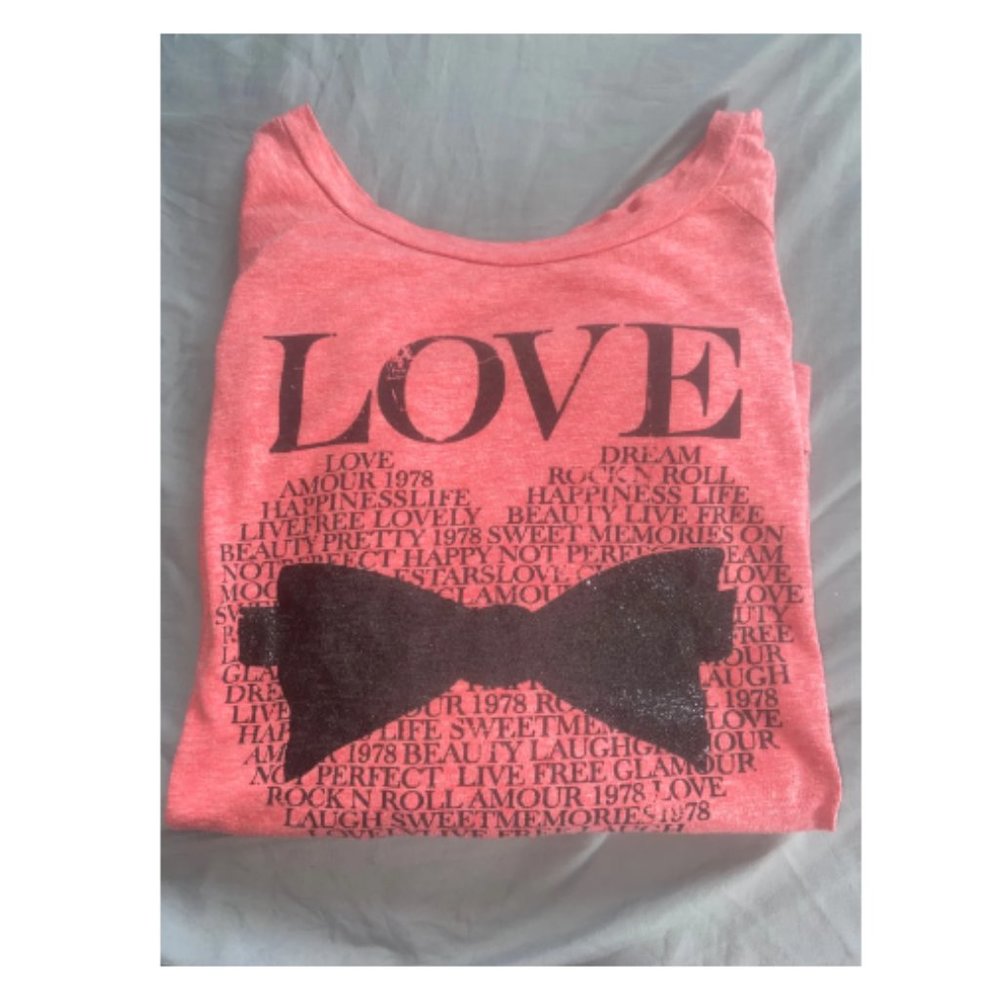 Womens Love quarter sleeve top